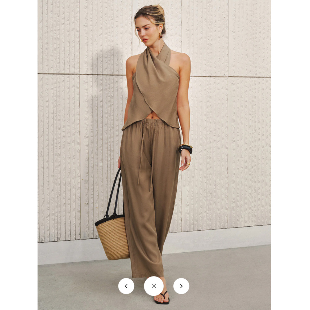 Copied - NWT Commense Halter Neck Top & Wide Leg Pants Set Sz XS
